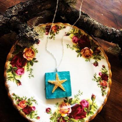 Real Starfish Aqua Ocean Life Jewelry, Mermaid..