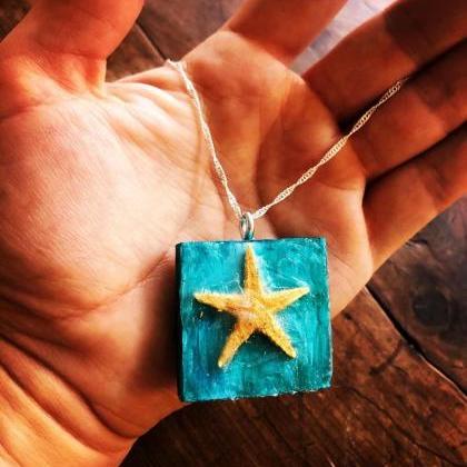 Real Starfish Aqua Ocean Life Jewelry, Mermaid..