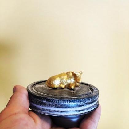 Gold Cow Incense Burner Holder Ince..