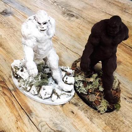 Yeti And Bigfoot Sculpture Set