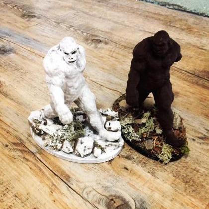 Yeti And Bigfoot Sculpture Set