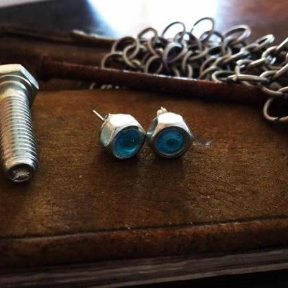 Construction Lady Stud Earrings, Bullet..