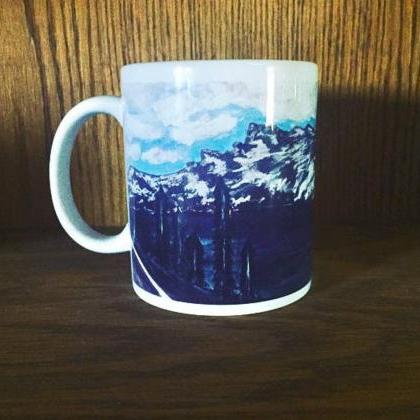 Mountain Inspired Art Mug Ceramic Mug With..