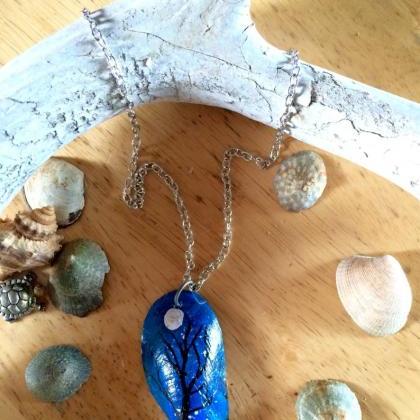 Nightsky Tree Of Life Mussel Shell Necklace..