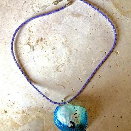 Orca Seashell Hand Painted Necklace Necklace..
