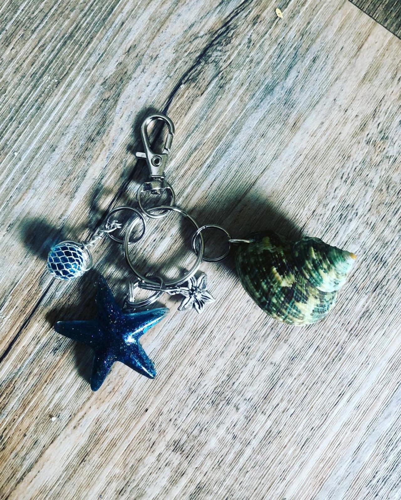 Resin Beach Charm Keychains Beach Key Chain,resin Letter Initial