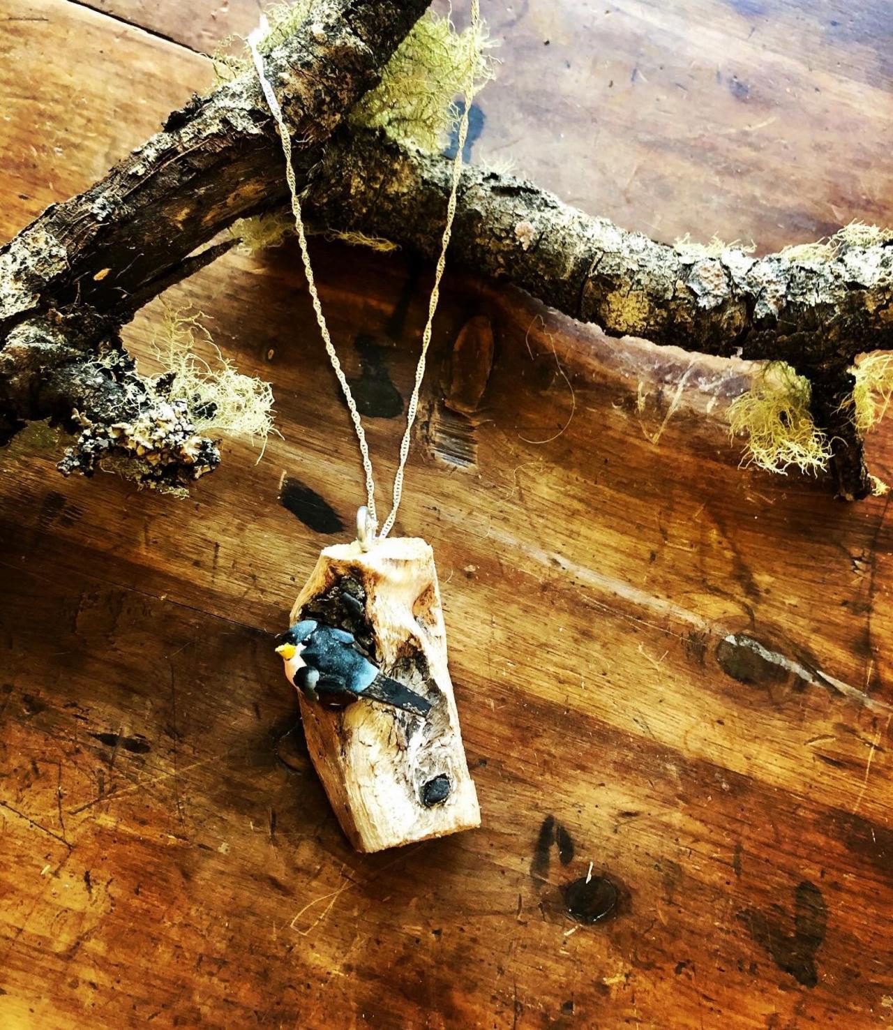 Bird in Tree Driftwood Necklace Bird Necklace • Bird Jewelry • Nature Necklace • Christmas Gifts • Sister Gift • Gift for Women
