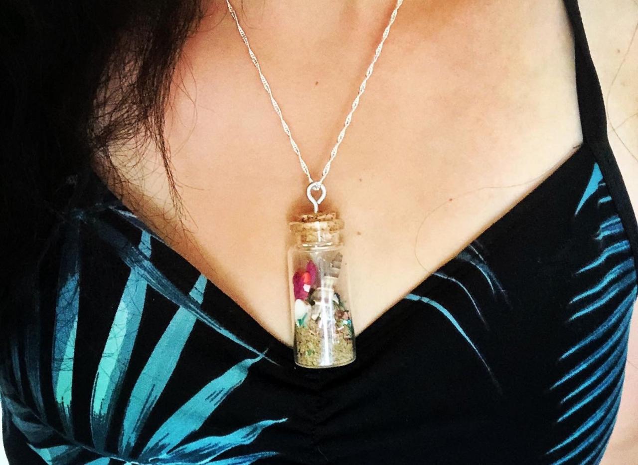 Beach In A Bottle Necklace, Message In A Bottle, Sea Glass Decor, Sea Glass Necklace, Seaglass, Gift For Girlfriend, Bff Gift, Bff Necklace