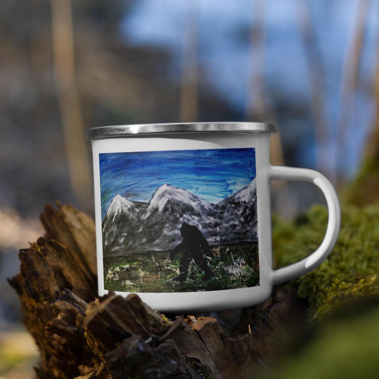 Sasquatch Mug, Bigfoot Mug, Campfire Mug, Camping Mug, Outdoor Mugs, Nature Mug, Hiking Mug, Camp Mug, Camper Coffee Mug, Camping Lover Gift