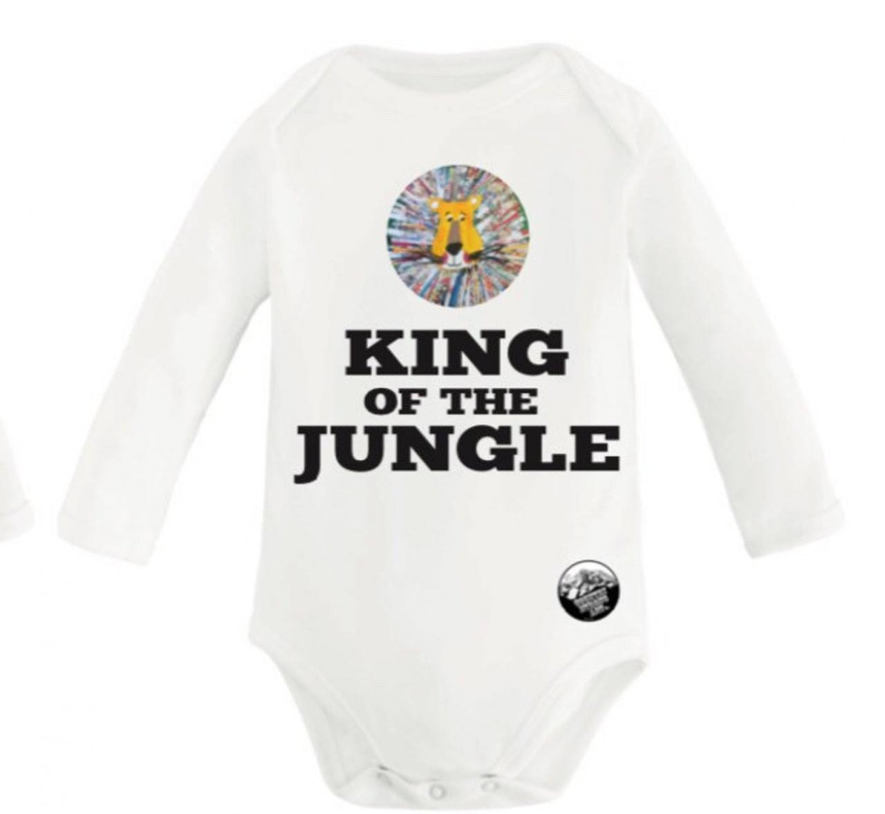 King Of the Jungle Art Print Onsie Hakuna Matata Lion king print baby onsie Funny Baby Onesies®, Baby Shower Gift, Funny Baby Bodysuit