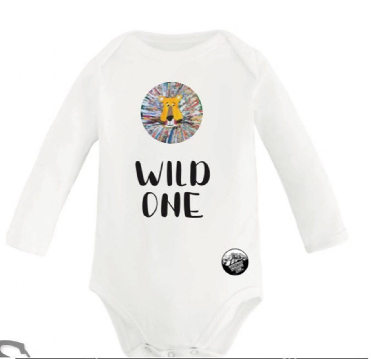 Wild One” Lion Printed Baby Onsie Lion King Print Baby Onsie Funny Baby Onesies®, Baby Shower Gift, Funny Baby Bodysuit