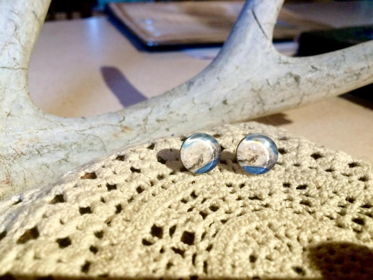 Lake Louise Mountain Glass Studs Stud Earrings;the Mountains Are Calling; Mountain Jewelry; Dainty Earrings