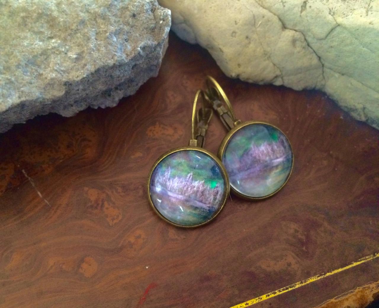 Northern Lights Glass Bronze Earrings Yukon Northern Lights Collection