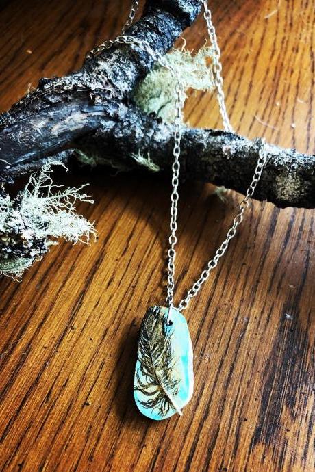 Feather Necklace For Women - - Feather Jewelry For Girls - Tribal Gifts - Feather Themedreal Feather Antler Natural Pendent Necklace