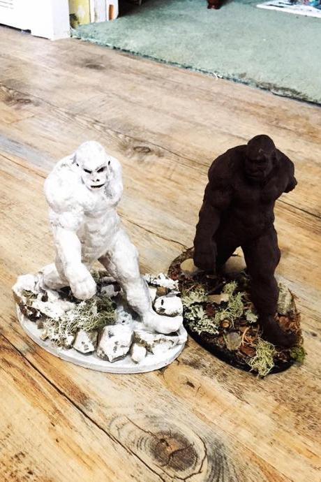 Yeti and Bigfoot sculpture set