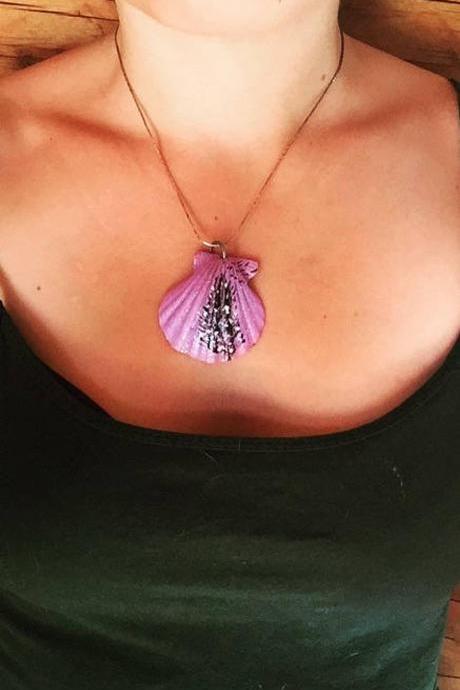 Shell Necklace (feather) Necklace Surfer Beach Sea Shell Jewelry
